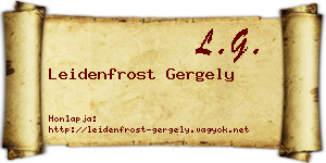 Leidenfrost Gergely névjegykártya